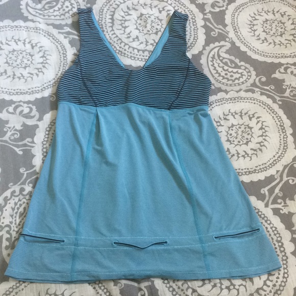 lululemon athletica Tops - Blue/black striped tank